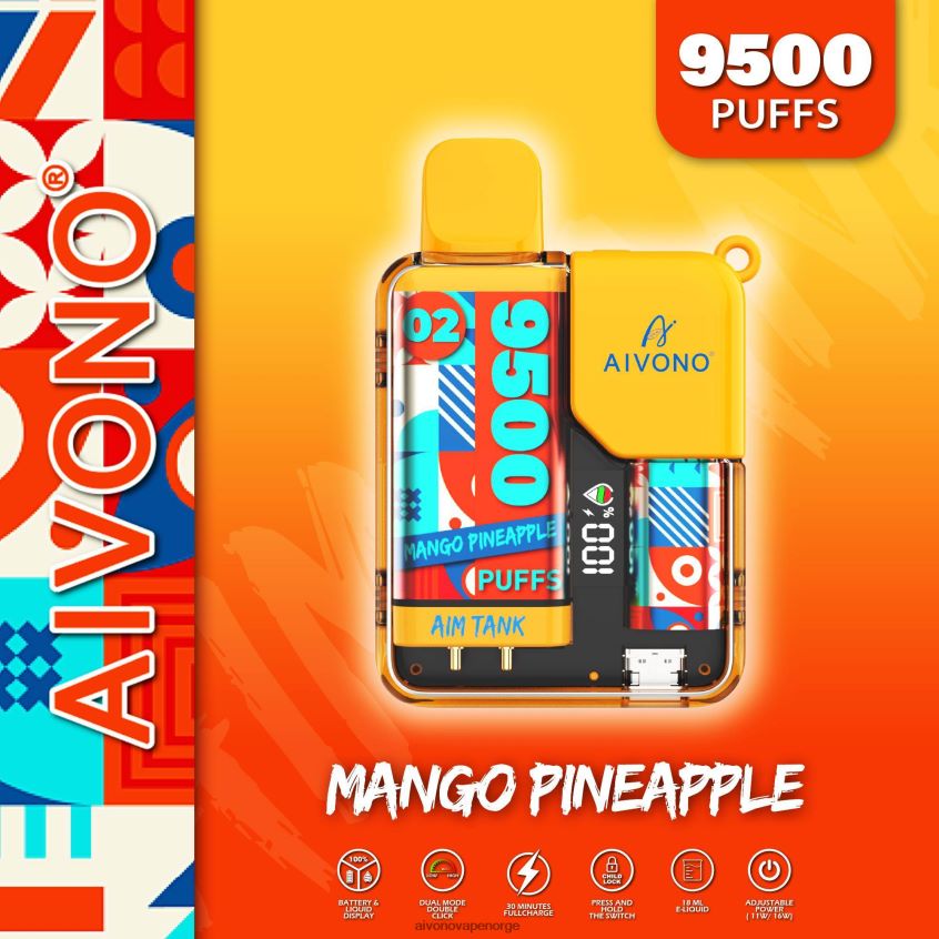 Aivono AIM TANK 9500 mango ananas - 4V8N6H34 Aivono Vape Norge